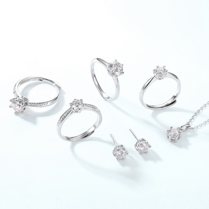 Classic 6-Prong Moissanite Solitaire Stud Earrings - S925 Sterling Silver