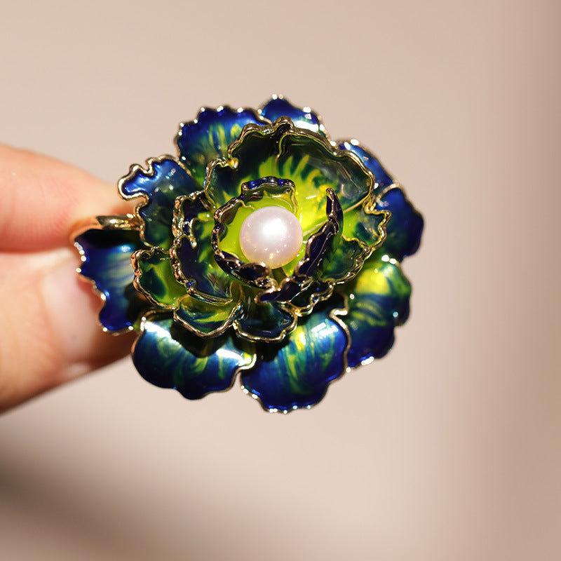 Freshwater Pearl Peony Brooch