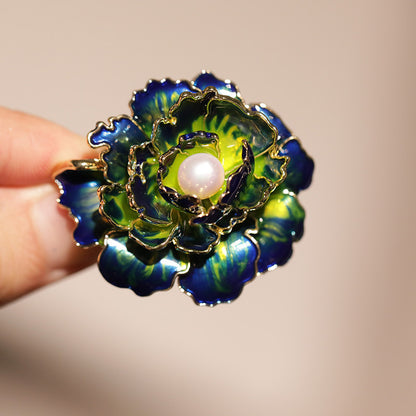 Freshwater Pearl Peony Brooch