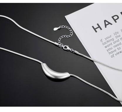 Dapaza S925 Sterling Silver Matte Scrub Snake Bone Necklace