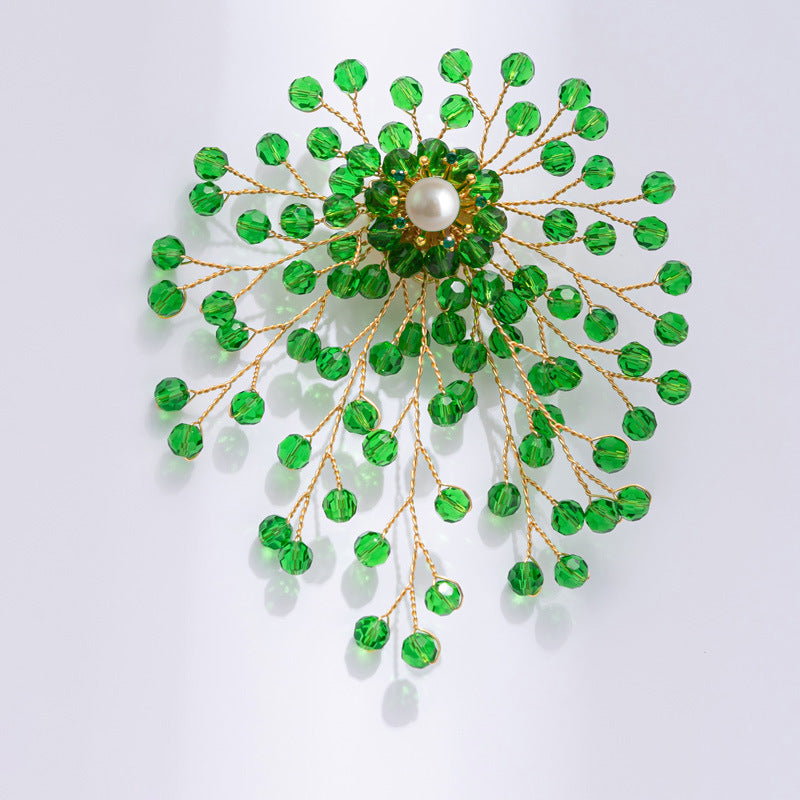 Handwoven Pearl Fireworks Brooch