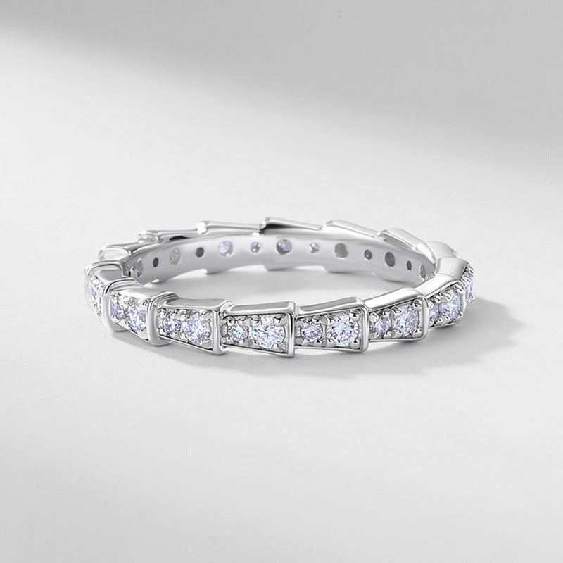 0.53ct Lab-grown Diamond Ring for Women, S925 Sterling Silver, Full Diamond, Lightweight Luxury, Index Finger Ring