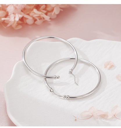 New Circle Earrings S925 Sterling Silver Minimalist Style Hoop Earrings