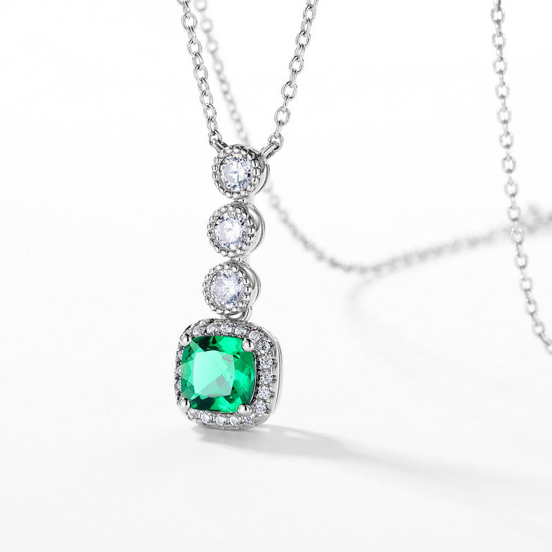 Old World Romance: Vintage Lab-Grown Gemstone Pendant Necklace | 925 Silver | Dapaza