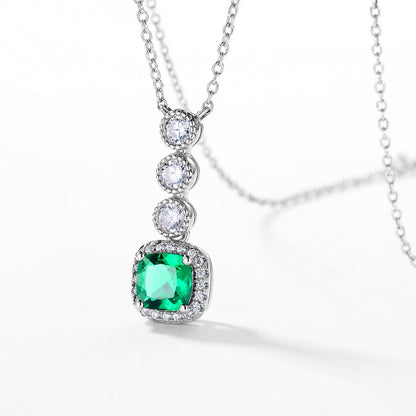 Old World Romance: Vintage Lab-Grown Gemstone Pendant Necklace | 925 Silver | Dapaza