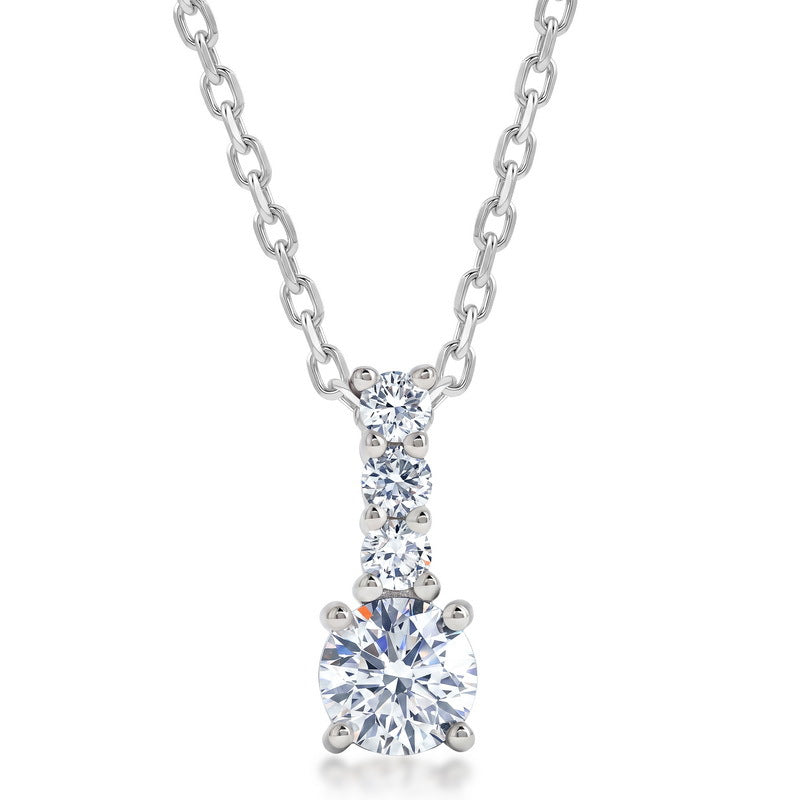 Minimalist HPHT Lab Grown Diamond Pendant Necklace in S925 Sterling Silver | Elegant Everyday Fine Jewelry