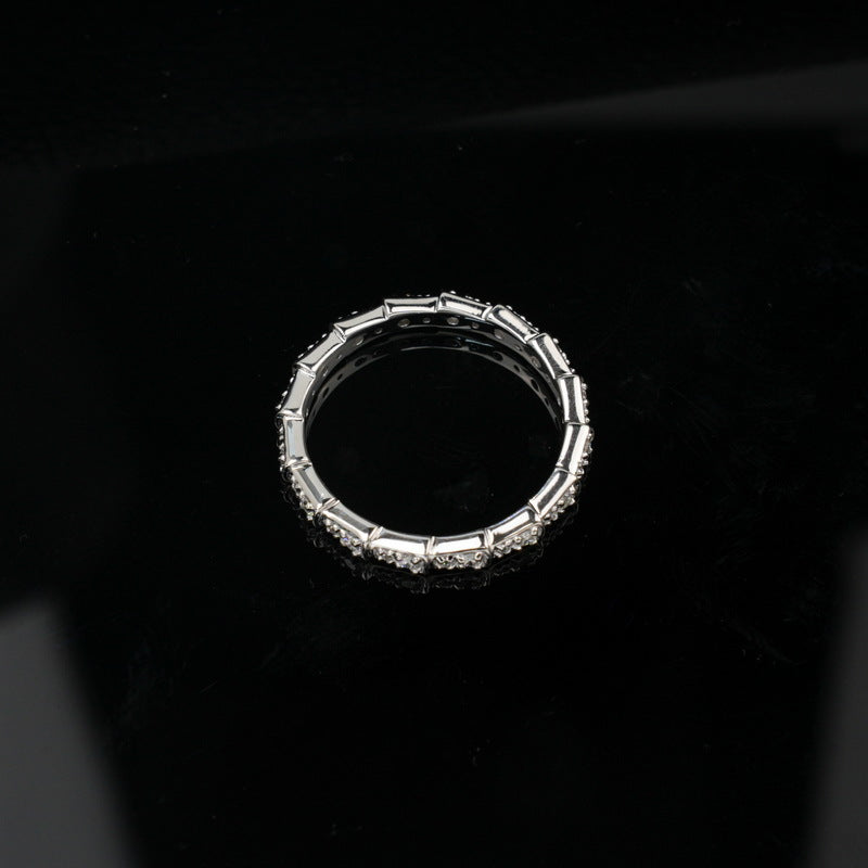 0.53ct Lab-grown Diamond Ring for Women, S925 Sterling Silver, Full Diamond, Lightweight Luxury, Index Finger Ring