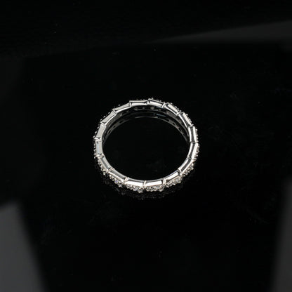 Lab-Grown Diamond Snake Bone Eternity Ring - S925 Sterling Silver
