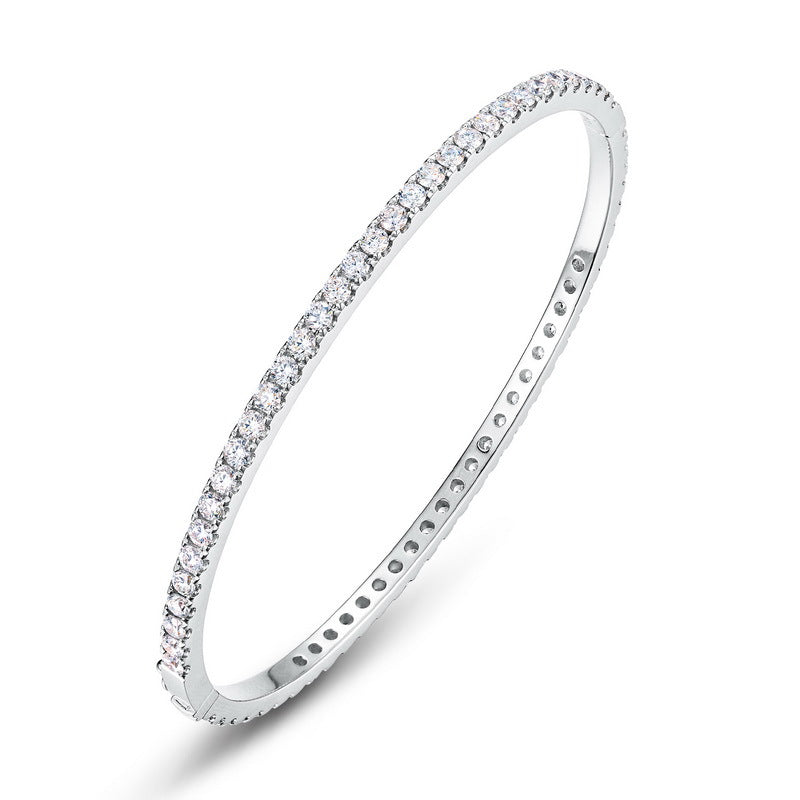 2.7ct Lab Grown Diamond PT950 Platinum Bangle | Dapaza