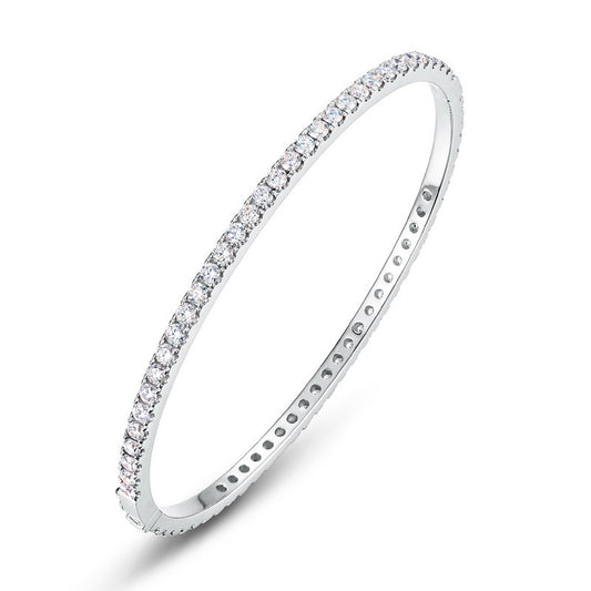 2.7ct Lab Grown Diamond PT950 Platinum Bangle | Dapaza