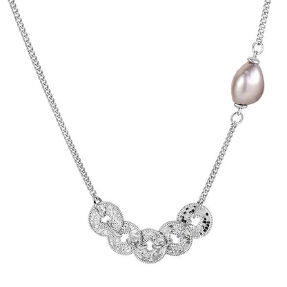 S925 Sterling Silver Five Emperors Money Necklace Niche Broken Irregular Baroque Bracelet Women