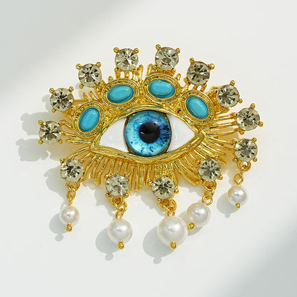 Baroque Pearl Devil's Eye Brooch