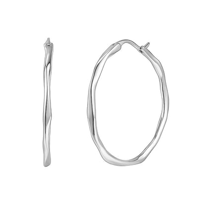 Circle Earrings for Women, High-end S925 Sterling Silver, Irregular Personalized Exquisite European and American Large Earrings for Women