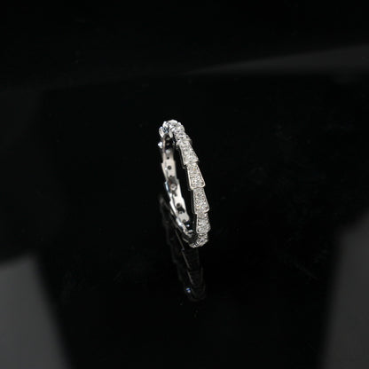 Lab-Grown Diamond Snake Bone Eternity Ring - S925 Sterling Silver