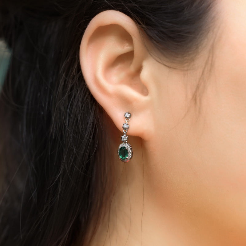 Iconic Long-Drop: Radiant Lab-Grown Emerald Tassel Earrings | 925 Silver | Dapaza