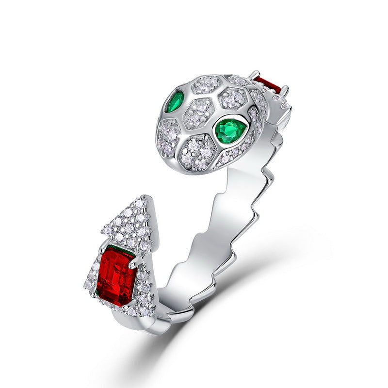 Mystic Serpent: Lab-Grown Emerald Snake Jewelry Set | 925 Silver | Dapaza