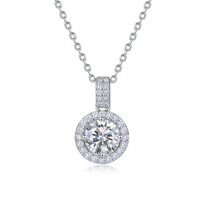 One Carat Lab-grown Diamond Necklace for Women, S925 Sterling Silver, Full Diamond Lightweight Luxury Choker, Perfect Gift for Girlfriend