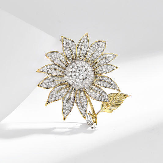 Dapaza  Elegant Sunflower Flower Pin Brooch