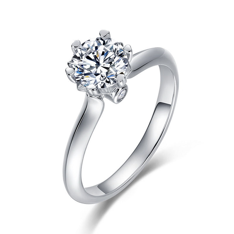 Classic 1ct Lab-Grown Diamond 6-Prong Solitaire Ring - S925 Sterling Silver