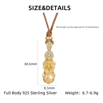 Necklace Accessible Luxury Niche High-end S925 Sterling Silver New Chinoiserie National Trend Vajra Autumn and Winter Pull-out Longsweater Chain