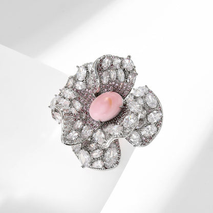 Dapaza Camellia Diamond Brooch