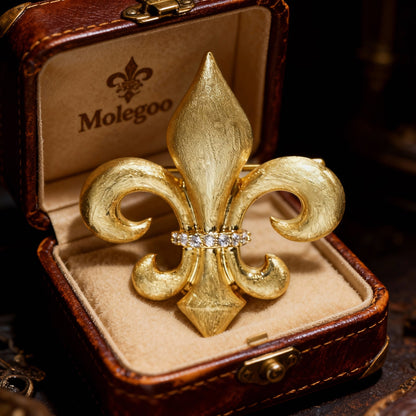 Antique Gold Braided Iris Brooch