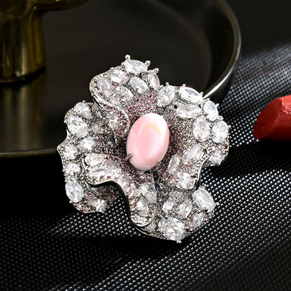 Dapaza Camellia Diamond Brooch
