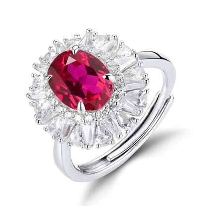 Royal Suite: 3-Carat Lab-Grown Sapphire & Emerald Oval Cocktail Ring Set | 925 Silver | Dapaza