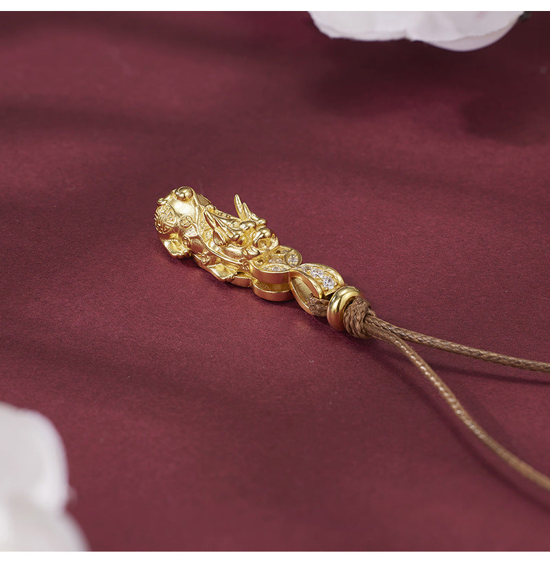 Necklace Accessible Luxury Niche High-end S925 Sterling Silver New Chinoiserie National Trend Vajra Autumn and Winter Pull-out Longsweater Chain