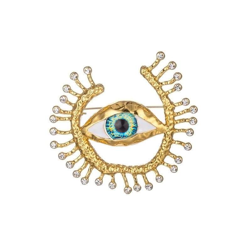 Vintage Gold Statement Eye Brooch