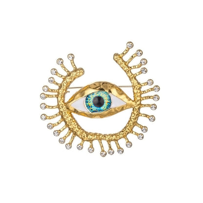 Vintage Gold Statement Eye Brooch
