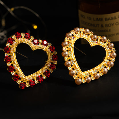 Heart-Shaped Pearl Brooch