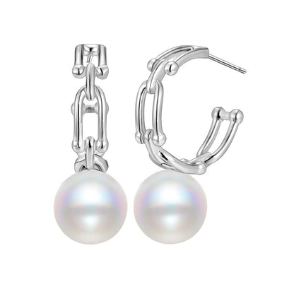 S925 Sterling Silver Stud Earrings Women's Niche Design Simple Chain Earrings