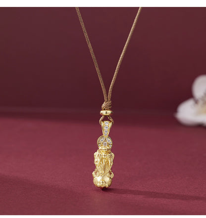 Necklace Accessible Luxury Niche High-end S925 Sterling Silver New Chinoiserie National Trend Vajra Autumn and Winter Pull-out Longsweater Chain