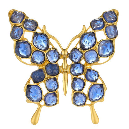 Resin Gem Butterfly Brooch