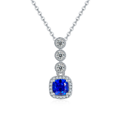 Old World Romance: Vintage Lab-Grown Gemstone Pendant Necklace | 925 Silver | Dapaza
