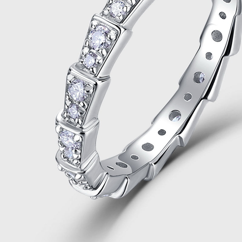 0.53ct Lab-grown Diamond Ring for Women, S925 Sterling Silver, Full Diamond, Lightweight Luxury, Index Finger Ring
