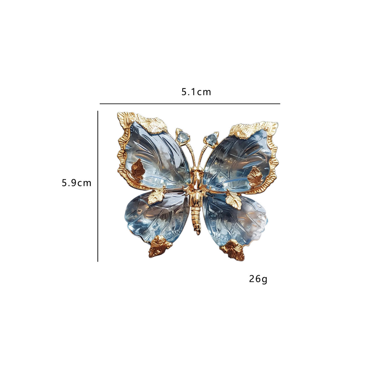 Antique Crystal Butterfly Brooch