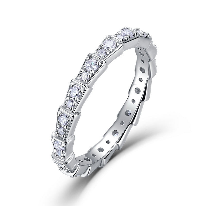 0.53ct Lab-grown Diamond Ring for Women, S925 Sterling Silver, Full Diamond, Lightweight Luxury, Index Finger Ring