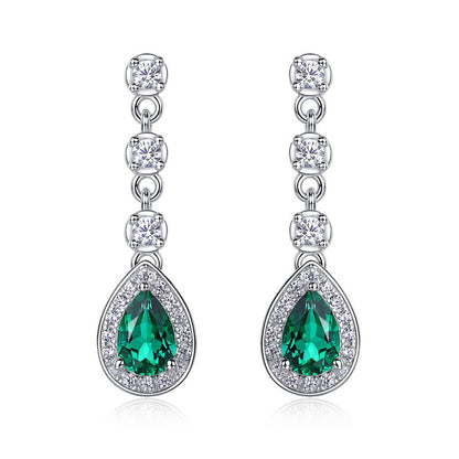 Iconic Long-Drop: Radiant Lab-Grown Emerald Tassel Earrings | 925 Silver | Dapaza