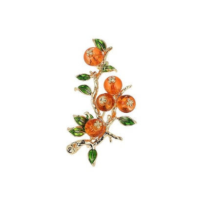Artsy Pastoral Persimmon Brooch