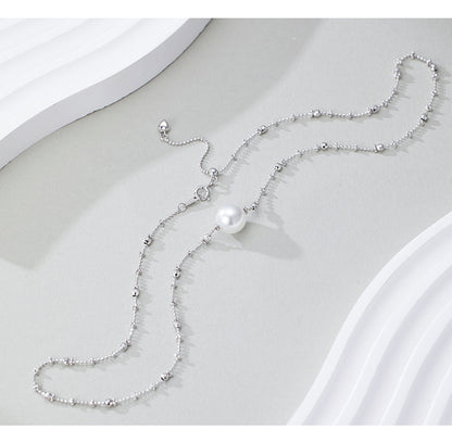 S925 Sterling Silver Fairy Necklace Female Niche Design Bead Collarbone Chain
