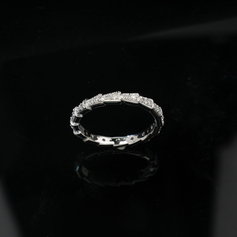 0.53ct Lab-grown Diamond Ring for Women, S925 Sterling Silver, Full Diamond, Lightweight Luxury, Index Finger Ring