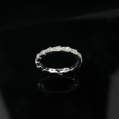 Lab-Grown Diamond Snake Bone Eternity Ring - S925 Sterling Silver