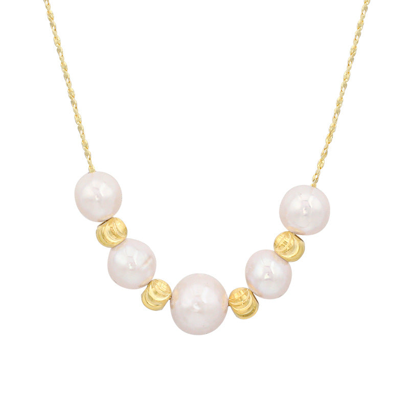 Freshwater Pearl Extra Fine Necklace Women's S925 Silver Clavicle Chain
