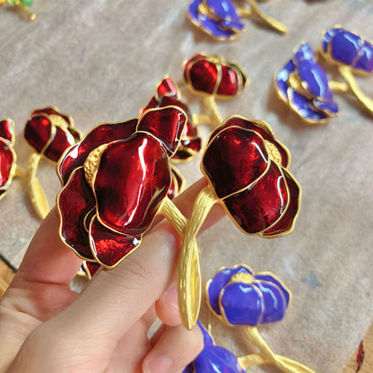 Vintage Enamel Flower Brooch