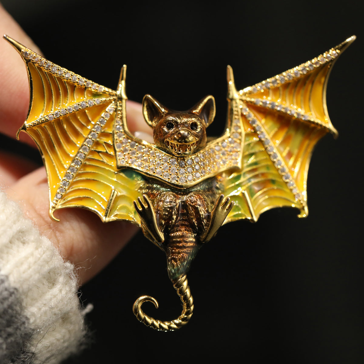 Retro Bat Brooch