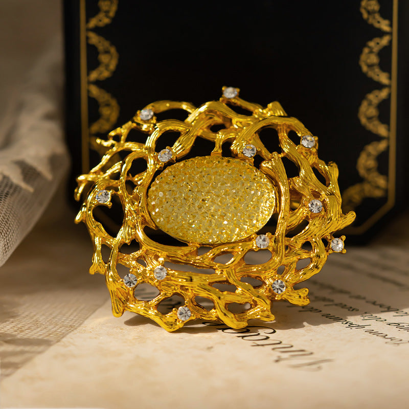 Vintage Rattan Branch Brooch