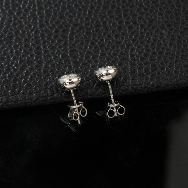Classic Bezel-Set Lab-Grown Diamond Stud Earrings - S925 Sterling Silver