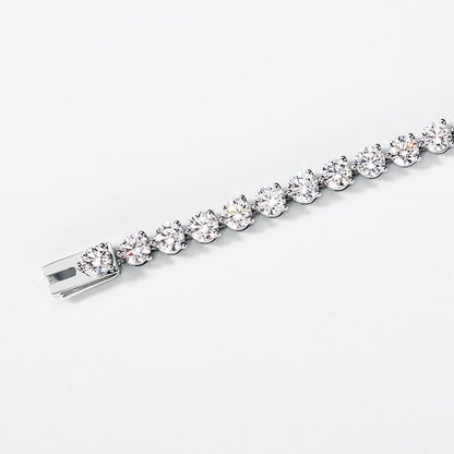 Hidden Clasp PT950 Platinum Lab Grown Diamond Tennis Bracelet | Full Pavé Luxury Jewelry